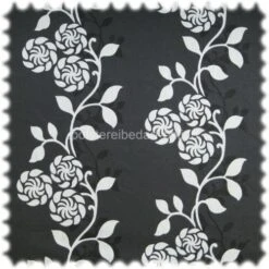 AKTION Möbelstoff Flora Anthrazit / Natur Aktueller Farbdruck Aus 100% Baumwolle