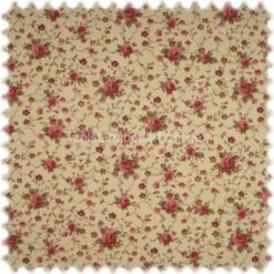 Möbelstoff Flora Little Rose Rotviolett / Sand In Englisch Leinen Optik