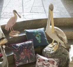 Clarke & Clarke Samt Velours Möbelstoff Audubon Pink Velvet -Modegeschäft Für Inneneinrichtung ANIMALIA 17