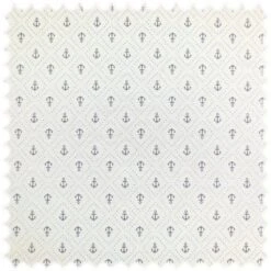 Jacquard Flachgewebe Möbelstoff Anker Perlweiss Mit Maritime Motiv