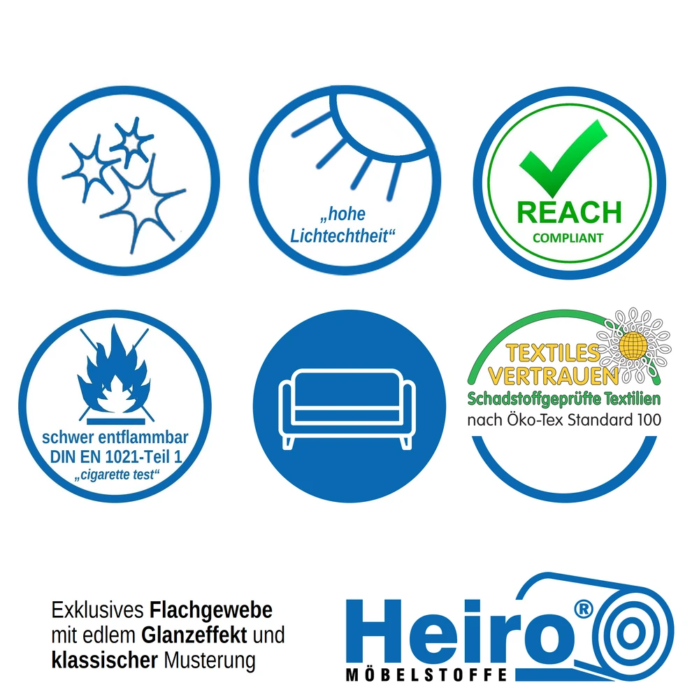 AKTION ***Auslaufware*** Fashion Möbelstoff Zermatt Streifen Blau-Gold 2 AKTION ***Auslaufware*** Fashion Möbelstoff Zermatt Streifen Blau-Gold – Bild 2