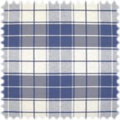 Landhaus Möbelstoff Groß Karo Siena Blau
