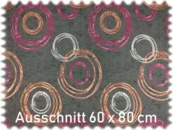 Jacquard Flachgewebe Möbelstoff Circle Anthrazit / Pink / Orange -Modegeschäft Für Inneneinrichtung CLio pink 60 x 80 cmm1