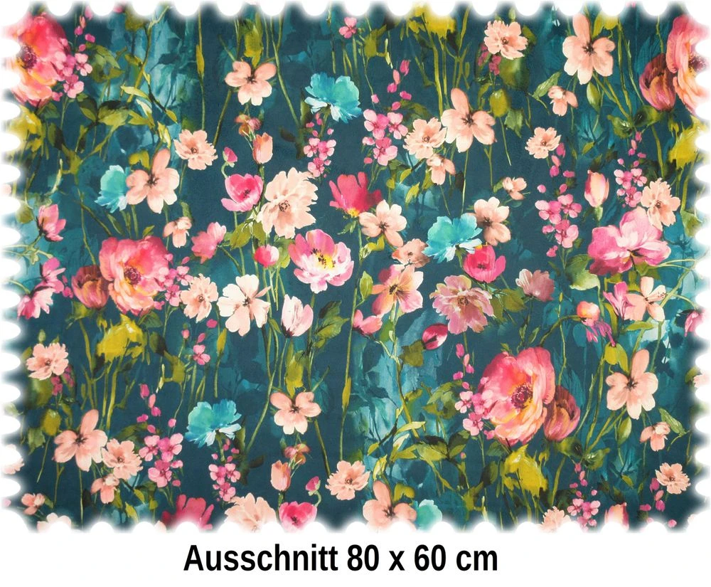 Clarke & Clarke Samt Velours Möbelstoff Wild Meadow Türkis 3 Clarke & Clarke Samt Velours Möbelstoff Wild Meadow Türkis – Bild 3