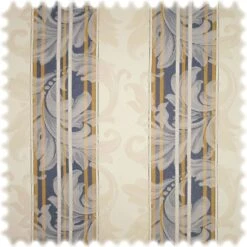 Jacquard Möbelstoff Barock Stripe Blau Mit Fleckschutz
