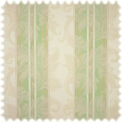 Jacquard Möbelstoff Barock Stripe Grün Mit Fleckschutz