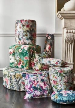 Clarke & Clarke Baumwoll Möbelstoff Wild Meadow Natur -Modegeschäft Für Inneneinrichtung CundCF1221SHOT06 433