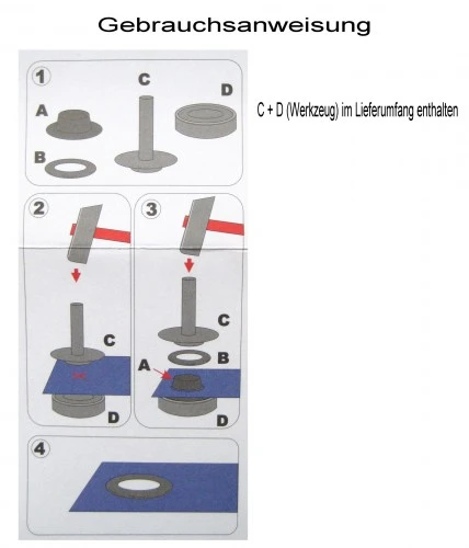 10 Ösen Mit Scheiben Und Werkzeug Brüniert 14mm Rostfrei 2 10 Ösen Mit Scheiben Und Werkzeug Brüniert 14mm Rostfrei – Bild 2