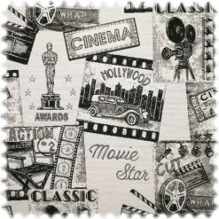 Jacquard Flachgewebe Möbelstoff Cinema Schwarz / Weiß