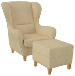 Polyester Objekt Möbelstoff Karat Sand Mit Fleckschutz -Modegeschäft Für Inneneinrichtung KaratSessel Sand