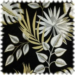 Jacquard Flachgewebe Möbelstoff Mureli Schwarz / Weiss / Gelb