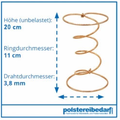 Sprungfeder 5 Gang | 5 Windungen Druckfeder- Höhe 20cm -Modegeschäft Für Inneneinrichtung NEU Sprungfeder 5 Gang 4 1