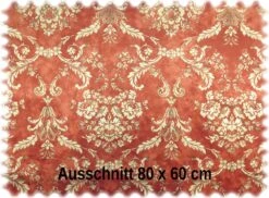 Samt Velours Möbelstoff Ornament Oman Terracotta Mit Fleckschutz -Modegeschäft Für Inneneinrichtung Oman Apricot 3