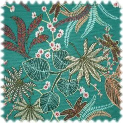 Jacquard Flachgewebe Möbelstoff Planta Türkis