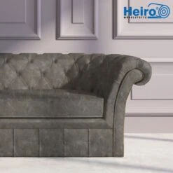 Vintage Kunstleder PU London Antik Grau -Modegeschäft Für Inneneinrichtung Polstereibedarf Kunstleder London Antik Grau