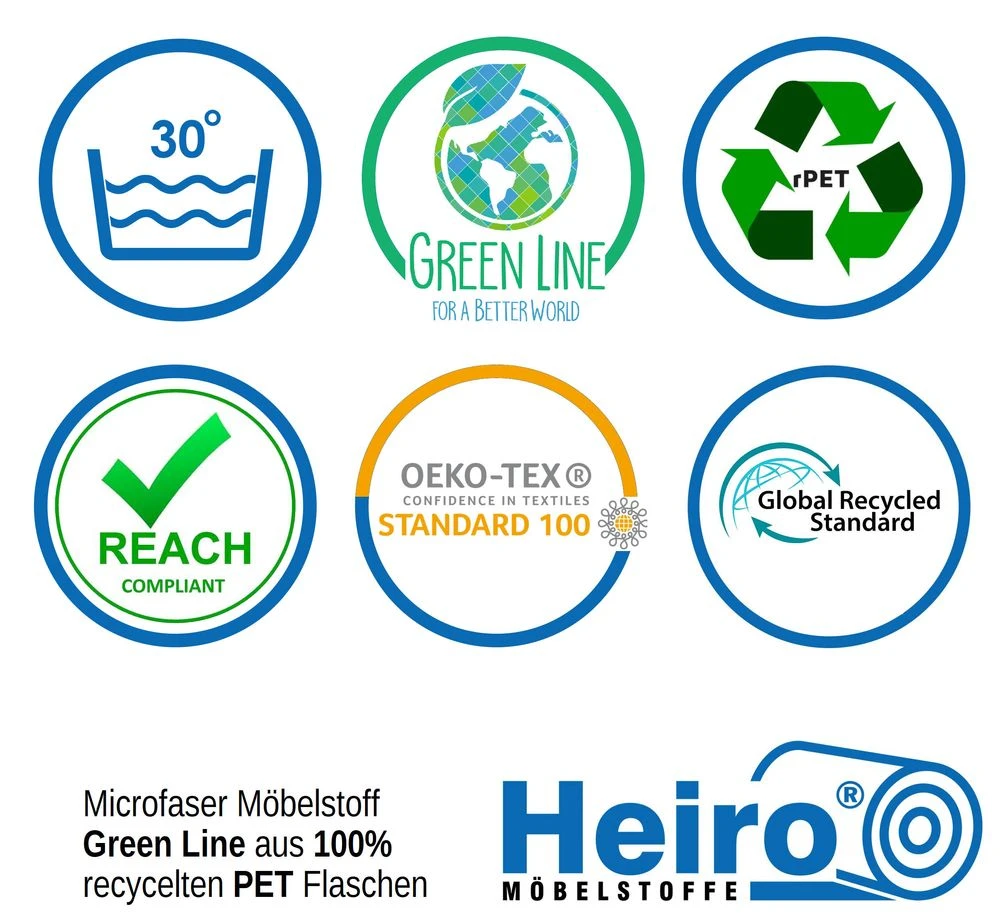 Microfaser Möbelstoff Heiro Green Line Taupe 3 Microfaser Möbelstoff Heiro Green Line Taupe – Bild 3