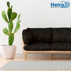 Edler Samt Velours Möbelstoff Heiro Luxus Anthrazit Mit Fleckschutz -Modegeschäft Für Inneneinrichtung Polstereibedarf Samt Anthrazit