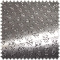 AKTION Geprägtes Kunstleder Diablo Silber -Modegeschäft Für Inneneinrichtung Skull Totenkopf pp silber 2