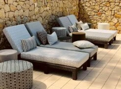 Outdoor & Boot Möbelstoff Sunproof® Beach Dunkelgrau / Schwarz -Modegeschäft Für Inneneinrichtung Southbeach