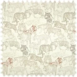 AKTION Jacquard Flachgewebe Möbelstoff Tiger Weiss / Graubeige