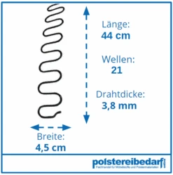 Nosag Wellenfeder 44cm X 4,5cm Stärke 3,8mm 9 Nosag Wellenfeder 44cm X 4,5cm Stärke 3,8mm -Modegeschäft Für Inneneinrichtung Wellenfelder 44 3