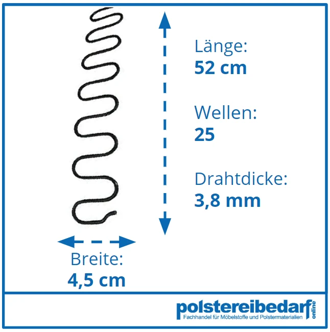 Nosag Wellenfeder 52cm X 4,5cm Stärke 3,8mm 5 Nosag Wellenfeder 52cm X 4,5cm Stärke 3,8mm – Bild 5